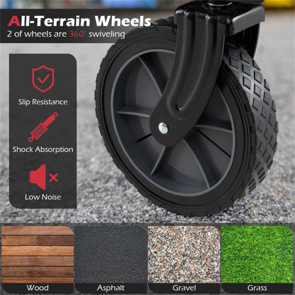 黑色400磅重型可折叠货车，带全地形车轮，180升容量可折叠多功能车，用于露营购物-6