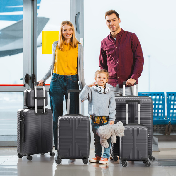 非TSA海关锁五合一 PP拉杆箱 12in 16in 20in 24in 28in PP 深灰色-20