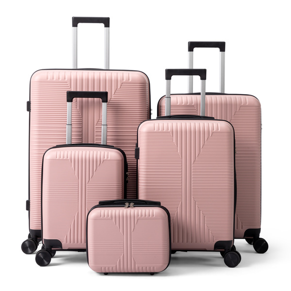 非TSA海关锁五合一 PP拉杆箱 12in 16in 20in 24in 28in PP 玫瑰色-28