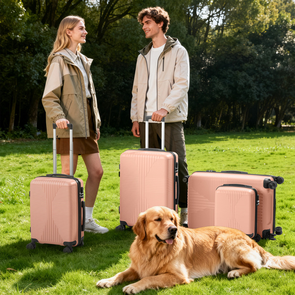 非TSA海关锁四合一 PP拉杆箱 16in 20in 24in 28in PP 粉色-13