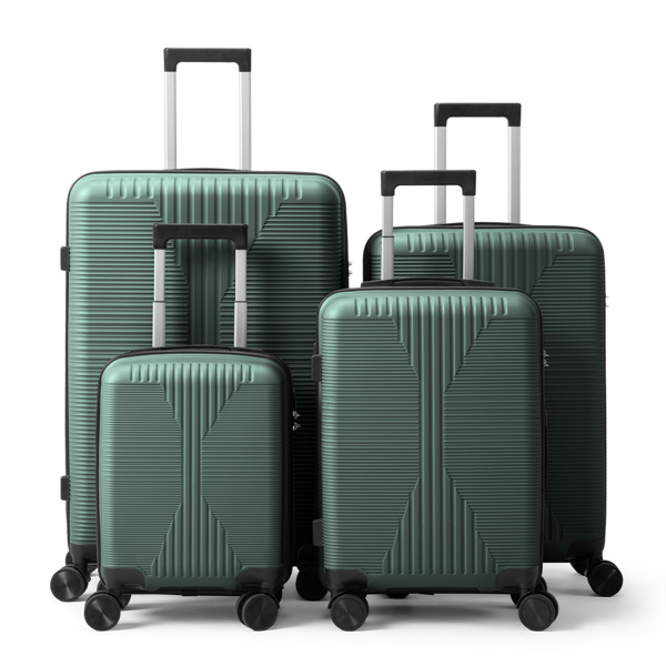 非TSA海关锁四合一 PP拉杆箱 16in 20in 24in 28in PP 墨绿色-1