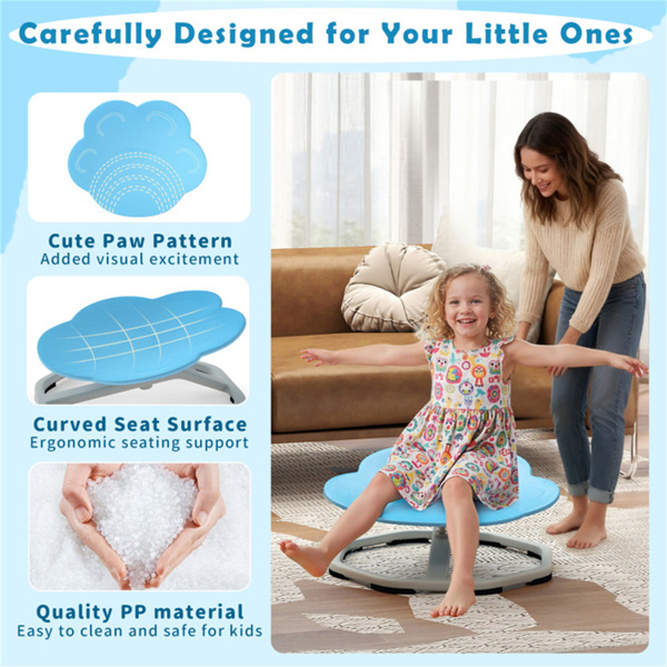 蓝色大象设计儿童坐转椅，3岁以上儿童易于组装的感官玩具-10