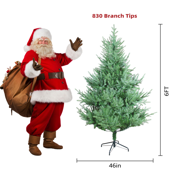 6英尺弯曲圣诞树，绿色PE材质，830个树枝，形状不规则，外观逼真，带金属底座，适合万圣节和圣诞节装饰--不支持self-pick up且不支持指定仓库发货-8