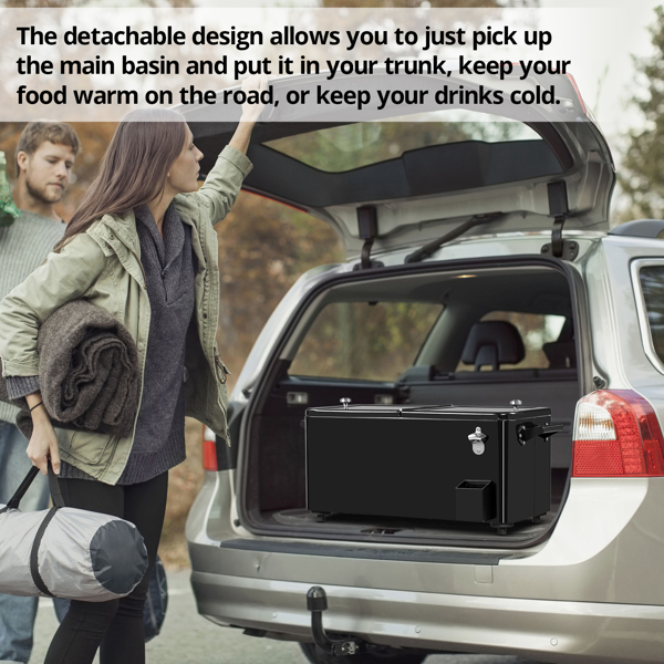 80qt 黑色 冷冻保温推车 86*39*91cm 长方形 塑料箱体 铁脚管 冷冻保温 上下可分离-17