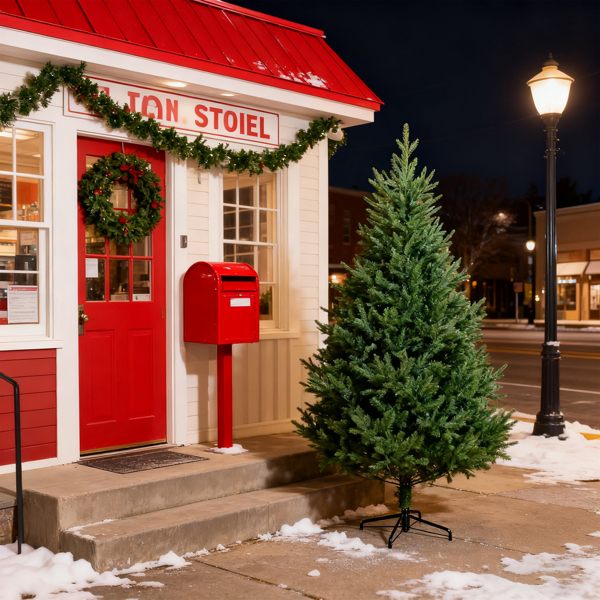 6英尺弯曲圣诞树，绿色PE材质，830个树枝，形状不规则，外观逼真，带金属底座，适合万圣节和圣诞节装饰--不支持self-pick up且不支持指定仓库发货-2