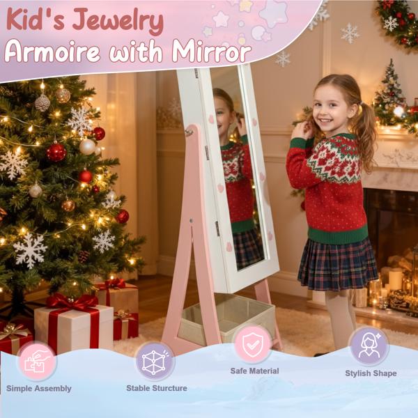 白色 兔子元素 密度板 喷漆 1门1布抽 儿童饰品镜柜-15