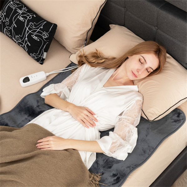 电动床垫，5种加热设置，8小时自动关闭，可机洗法兰绒加热床垫（71英寸x30英寸）-2