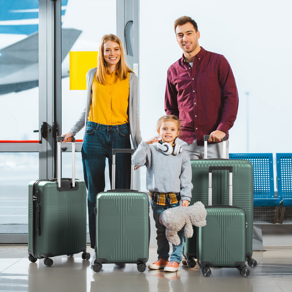 非TSA海关锁四合一 PP拉杆箱 16in 20in 24in 28in PP 墨绿色-14