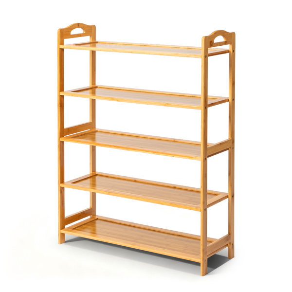 5层平板 竹制 68*25*89cm 鞋架 原木色-11