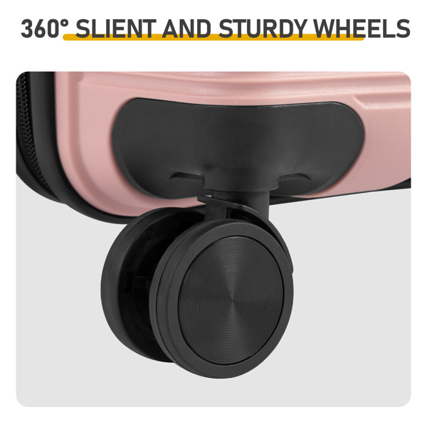 非TSA海关锁四合一 PP拉杆箱 16in 20in 24in 28in PP 玫瑰金色-7