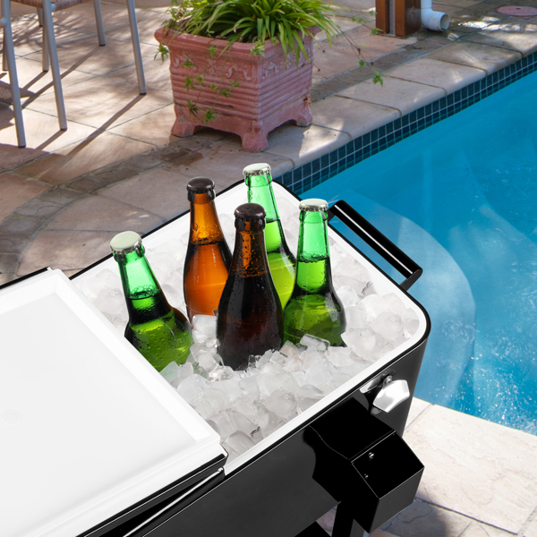 80qt 黑色 冷冻保温推车 86*39*91cm 长方形 塑料箱体 铁脚管 冷冻保温 上下可分离-18