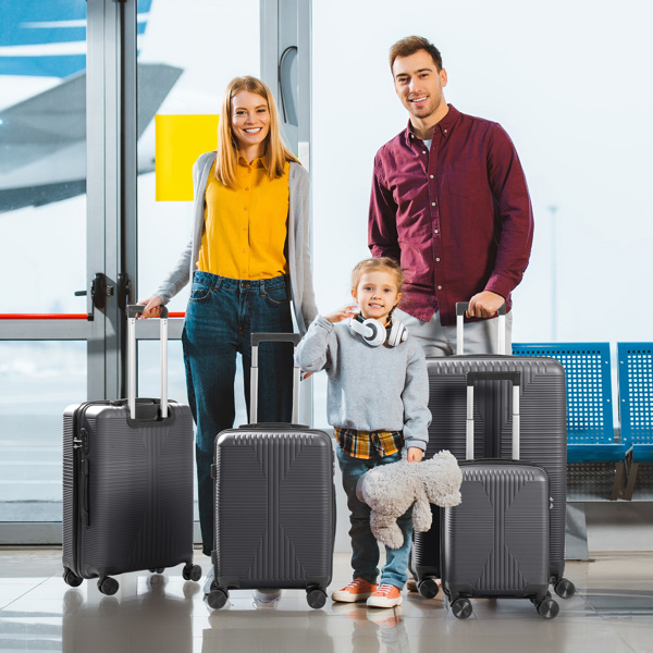 非TSA海关锁四合一 PP拉杆箱 16in 20in 24in 28in PP 深灰色-14