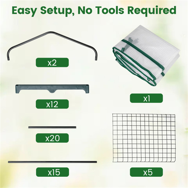白色5层迷你温室，带PE网格盖，免工具组装便携式室内外生长帐篷-4