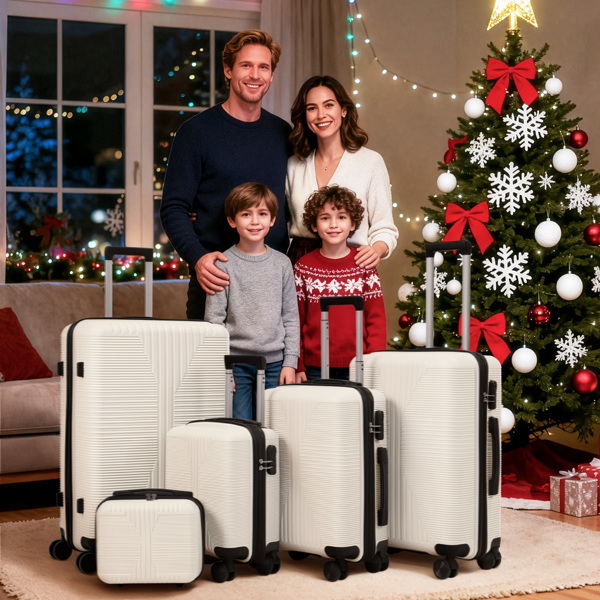 非TSA海关锁五合一 PP拉杆箱 12in 16in 20in 24in 28in PP 米白色-23