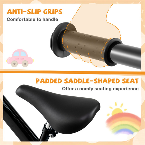 2-5岁幼儿平衡自行车-高度可调，6.3磅轻，11英寸泡沫轮胎-黑色-4