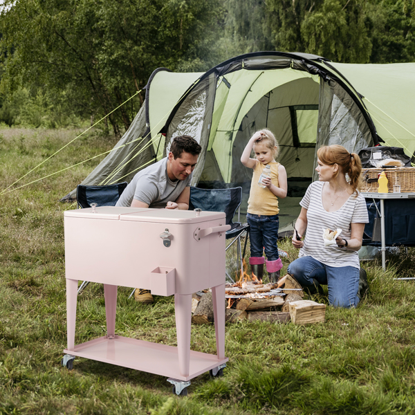 80qt 粉色 冷冻保温推车 87.5*39*91cm 长方形 塑料箱体 冷冻保温-15