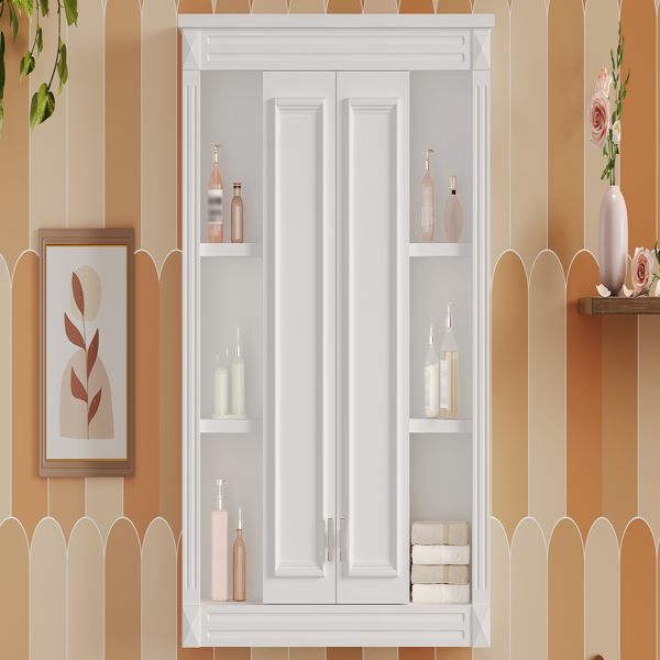 36英寸 x 28英寸药柜，壁挂式浴室储物柜，带1个可调节搁板，适用于浴室的壁挂式药柜，配备缓闭式铰链和推拉式柜门。-13