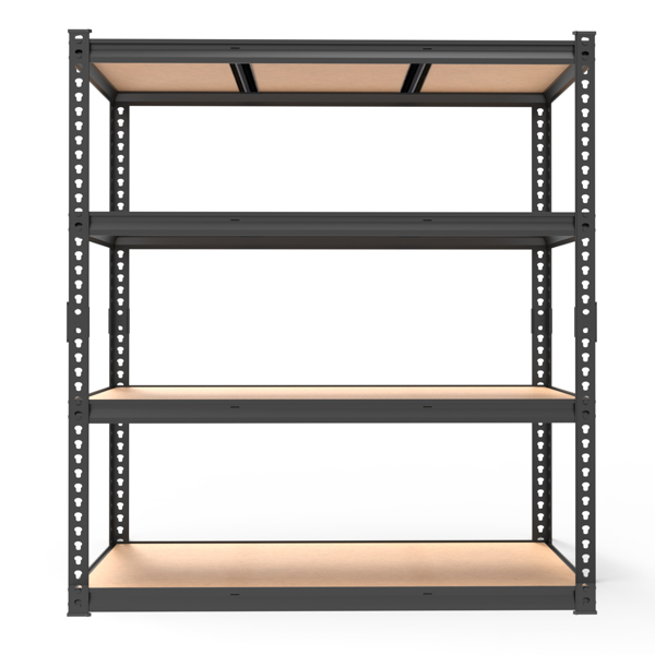 4层 可自由调节层间距 葫芦形孔位 带手套橡胶锤 展示架 铁 122*60*153.5cm 黑色铁件原木色中纤层板-8