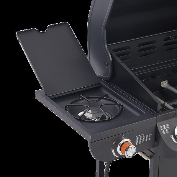 六燃烧器丙烷燃气烧烤炉，带侧炉，72000 BTU功率输出，不锈钢材质，配备铸铁烤架和侧边置物台，适用于户外烹饪、厨房和庭院后院。-12