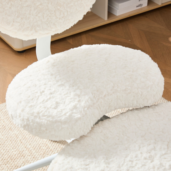 人造兔毛冥想椅加强版，带轮盘腿椅，ADHD椅，交叉式办公椅，带腰部支撑和可调节凳子，灵活设计，适合坐立不安的人，米色-6