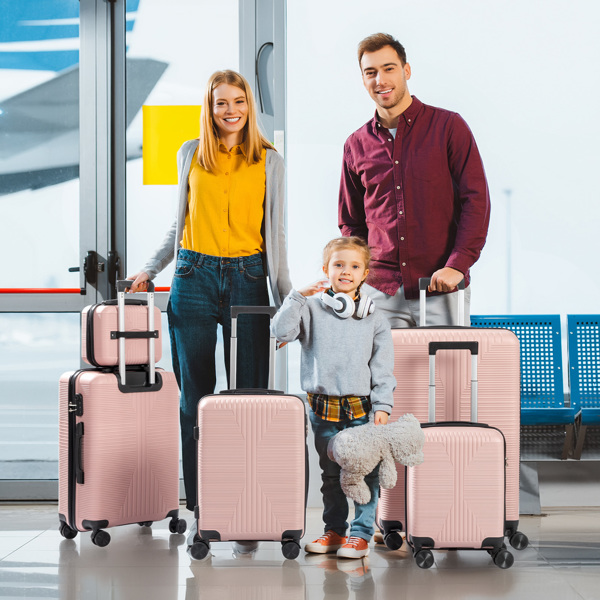 非TSA海关锁五合一 PP拉杆箱 12in 16in 20in 24in 28in PP 玫瑰色-20