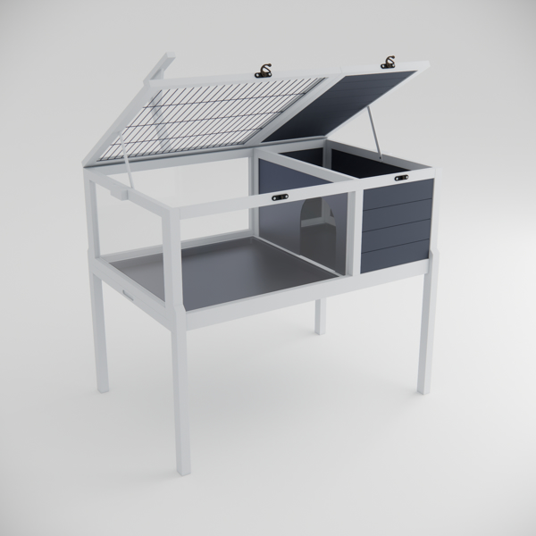 爬行动物栖息地乌龟屋，带灯座、大观察窗、防水托盘、可拆卸支腿，易于清洁的木制围栏，适用于乌龟、蜥蜴、壁虎和小型宠物，室内外均可使用。--不支持self-pick up且不支持指定仓库发货-8