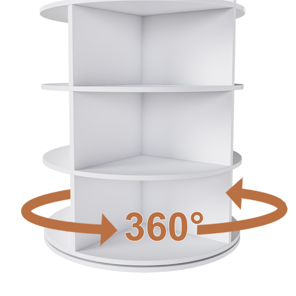 旋转式鞋架塔，7层旋转收纳架，独立式360°旋转鞋子收纳器，可容纳28双鞋（7层，白色）-18