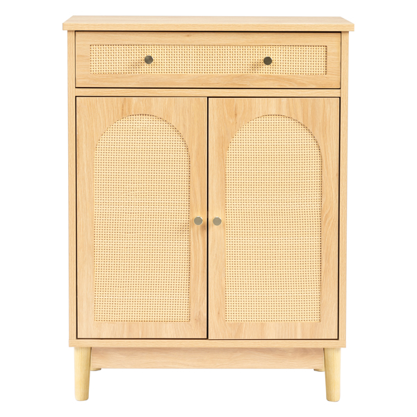 原木色   刨花板三胺贴面带藤面 60*30*80cm 1抽2门 浴室立柜-19