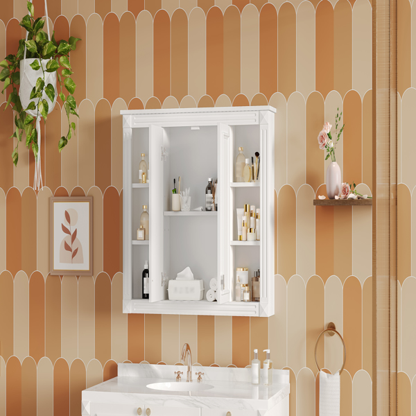 36英寸 x 28英寸药柜，壁挂式浴室储物柜，带1个可调节搁板，适用于浴室的壁挂式药柜，配备缓闭式铰链和推拉式柜门。-19