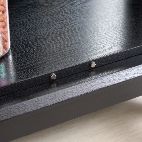 带钢化玻璃门的展示柜，内置照明，配有镜面背板和可调节搁板，非常适合家庭或办公室使用（含灯泡）- 黑色 不支持self-pick up且不支持指定仓库发货-20