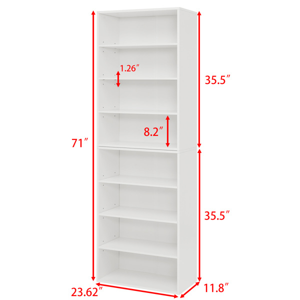 CD/DVD收纳柜，书架，可调节8层置物架，展示书架，适用于家庭和办公室，多功能双层书架，可拆分成两个4层置物书架。--不支持self-pick up且不支持指定仓库发货-7