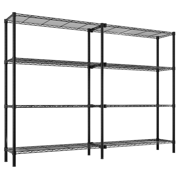  4层L型变换  可自由调节层间距 展示架 铁 125*35*180cm 喷粉黑 N001-15