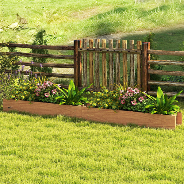松木高架花园床，带排水孔和保护衬里，室内外草药/蔬菜/花卉种植箱-11