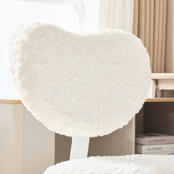 人造兔毛冥想椅加强版，带轮盘腿椅，ADHD椅，交叉式办公椅，带腰部支撑和可调节凳子，灵活设计，适合坐立不安的人，米色-3