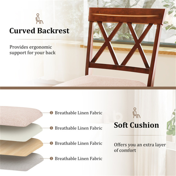 2件套29英寸旋转杆凳-实心橡胶木框架，符合人体工程学的弧形靠背-5