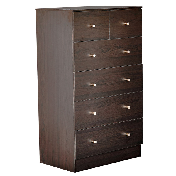 9010棕色 刨花板 贴麻面三胺 66*40*111cm 4+2抽 抽屉柜 哑金把手-10