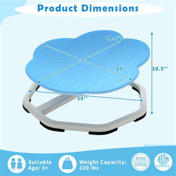蓝色大象设计儿童坐转椅，3岁以上儿童易于组装的感官玩具-5