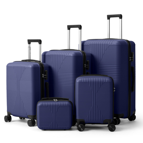非TSA海关锁五合一 PP拉杆箱 12in 16in 20in 24in 28in PP 藏青色-15