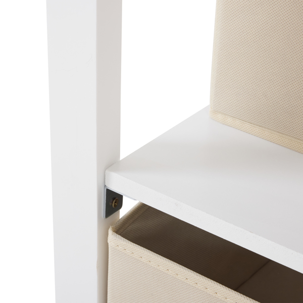 白色 油漆面 松木 木框 顶部可拆卸 87*53*87.5cm 儿童木床 3布抽+1布袋 换尿布台-10