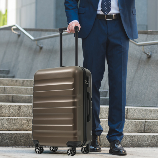 六件套ABS硬壳行李箱套装 - 轻便耐用的旅行箱，配备双向万向轮，包含登机箱和托运行李箱尺寸，适合旅行和商务出行。--不支持self-pick up且不支持指定仓库发货-7