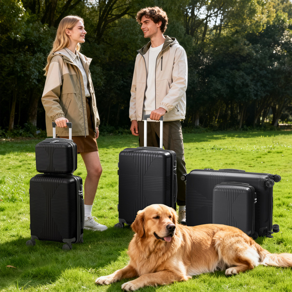 非TSA海关锁五合一 PP拉杆箱 12in 16in 20in 24in 28in PP 黑色-19