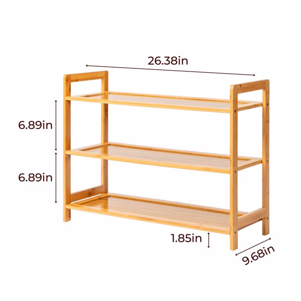 3层平板 竹制 68*25*51.5cm 鞋架 原木色-14