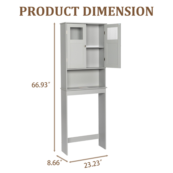 灰色 密度板喷漆 60*22*170cm 双门 马桶柜-2
