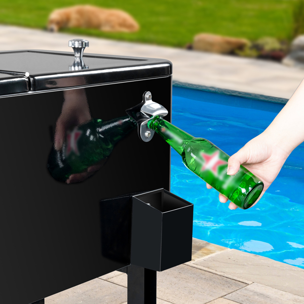 80qt 黑色 冷冻保温推车 86*39*91cm 长方形 塑料箱体 铁脚管 冷冻保温 上下可分离-22