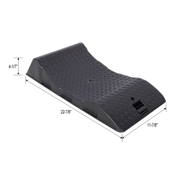 2个装轮胎保护坡道，汽车轮胎轮坡道，防滑硬塑料设计，黑色-5