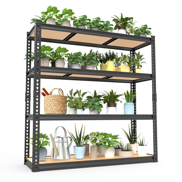 4层 可自由调节层间距 葫芦形孔位 带手套橡胶锤 展示架 铁 122*60*153.5cm 黑色铁件原木色中纤层板-9