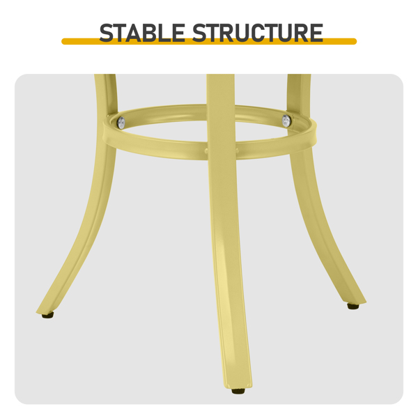 50.5*50.5*51cm 圆桌  浅黄色 三脚 庭院铁边桌-3