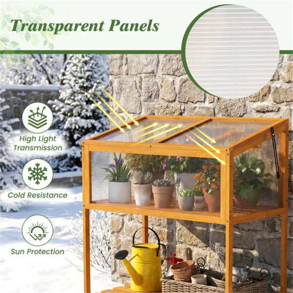 二合一冷杉木高架温室，带板条架，可调节屋顶冷架，延长生长季节-10