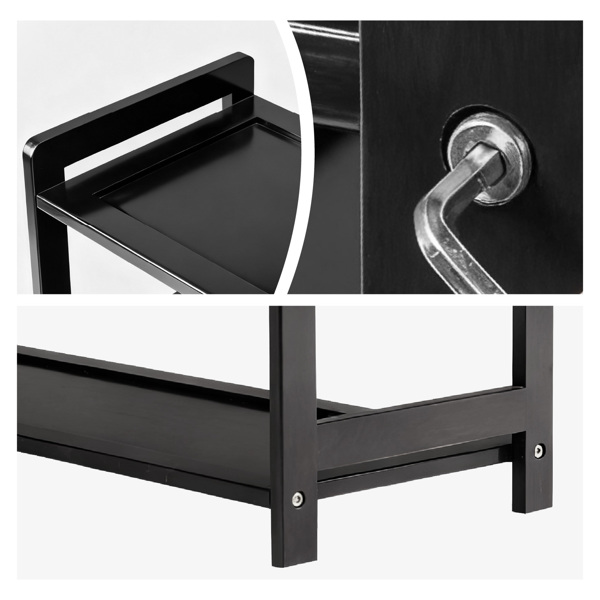 6层平板 竹制 68*25*89cm 鞋架 黑色-6