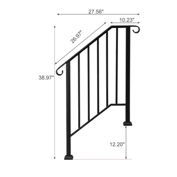 哑光黑色 2阶 庭院楼梯扶手 (82359152同款）-21